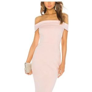 Katie May off the shoulder legacy gown in pink